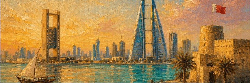 Artistic Bahrain landscape